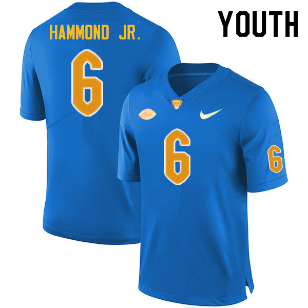 Youth #6 Rodney Hammond Jr. Pitt Panthers College Football Jerseys Sale-Royal